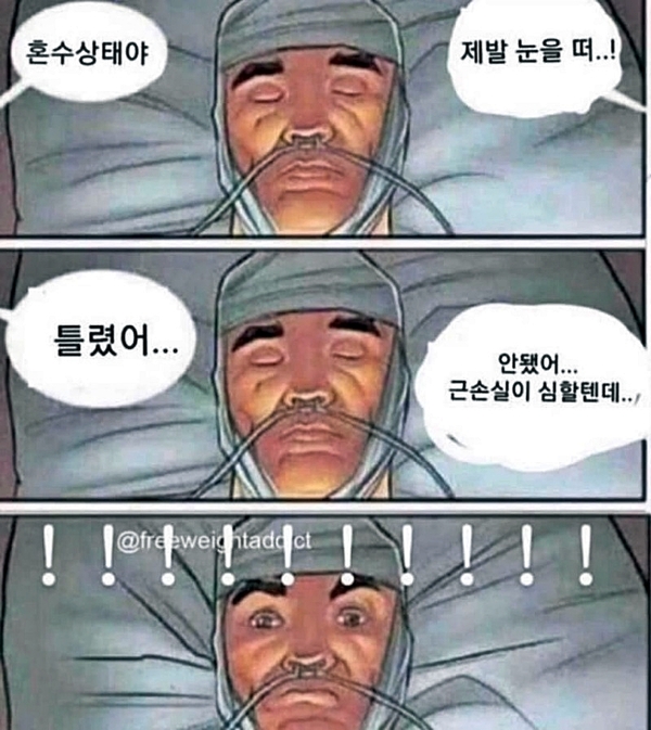 근손실 혼수상태 틀렸어 헬창 헬스 아저씨 헬린이 근육