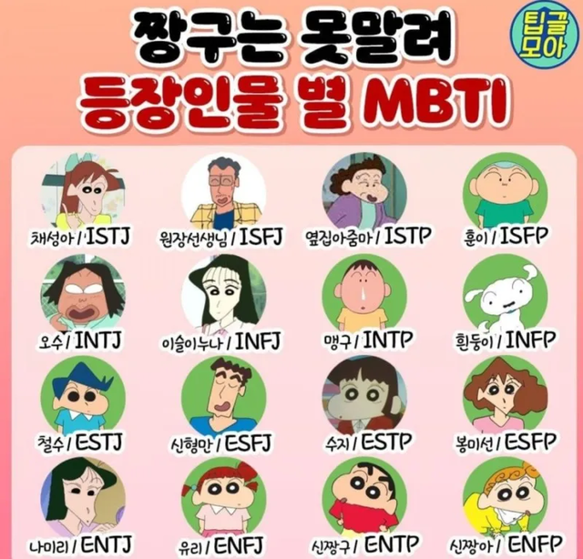 MBTI 짱구는 못말려 성격 유형 취향 mbti짤 mbti짤방 mbti타입