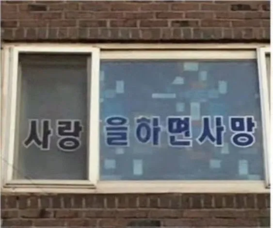 사랑을 하면 사망 사랑 간판