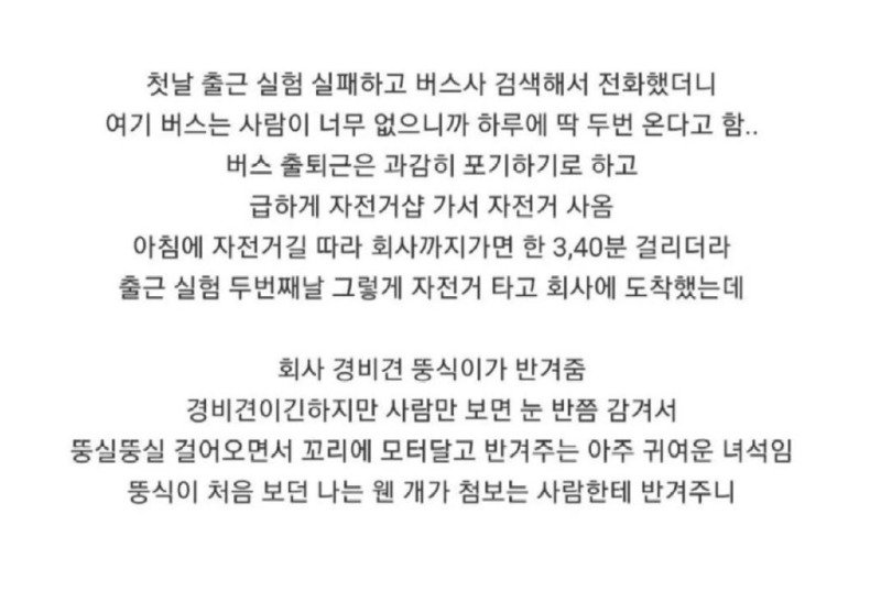 직장 시작일 전에 몰래 출근하다 걸림