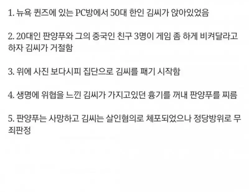 미국에서 화제인 옳게된 정당방위