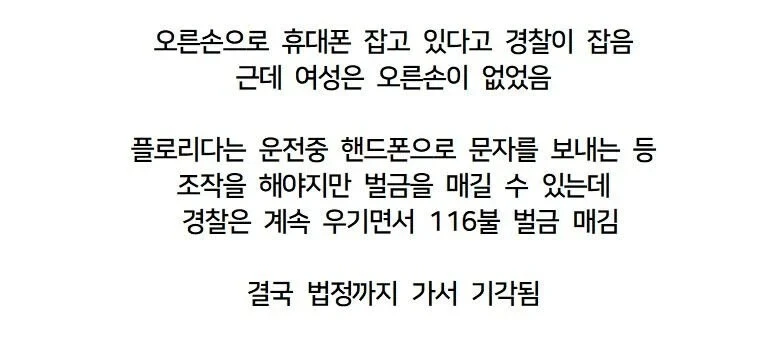 미국에서 난리난 운전중 핸드폰 사용으로 잡힌 여성