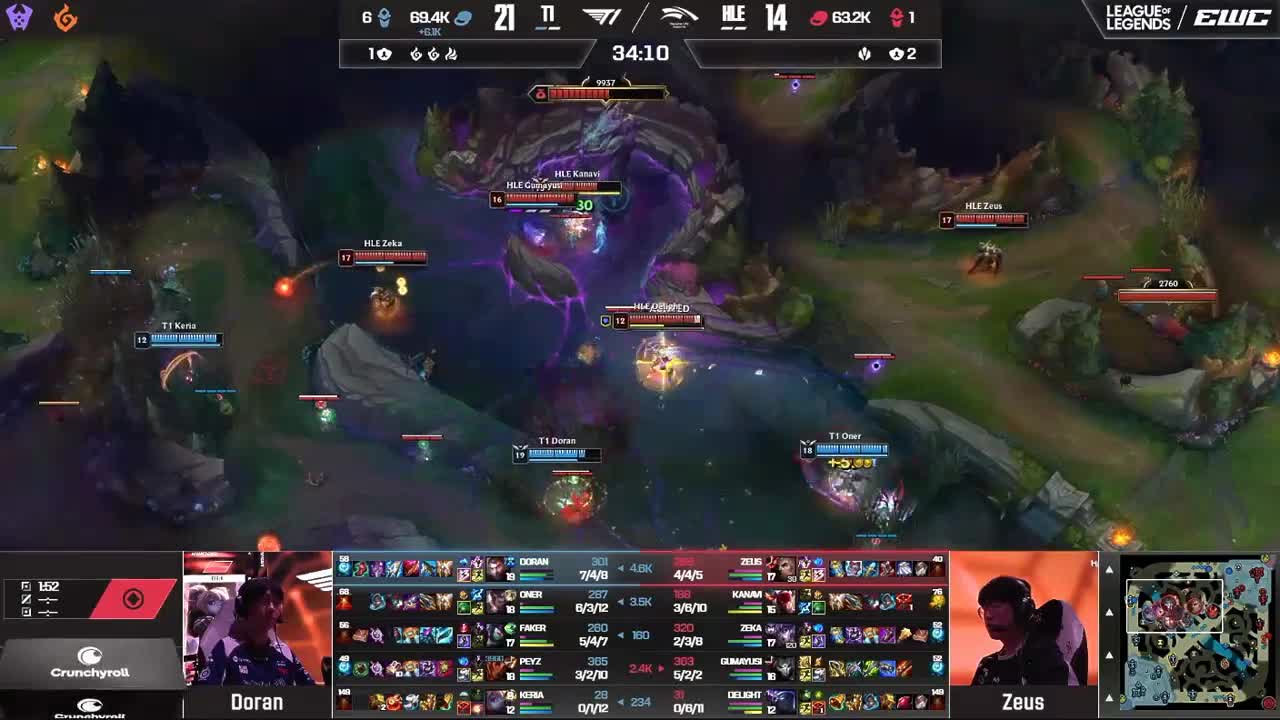 롤) EWC 8강 티원 VS 한화 티원 우승