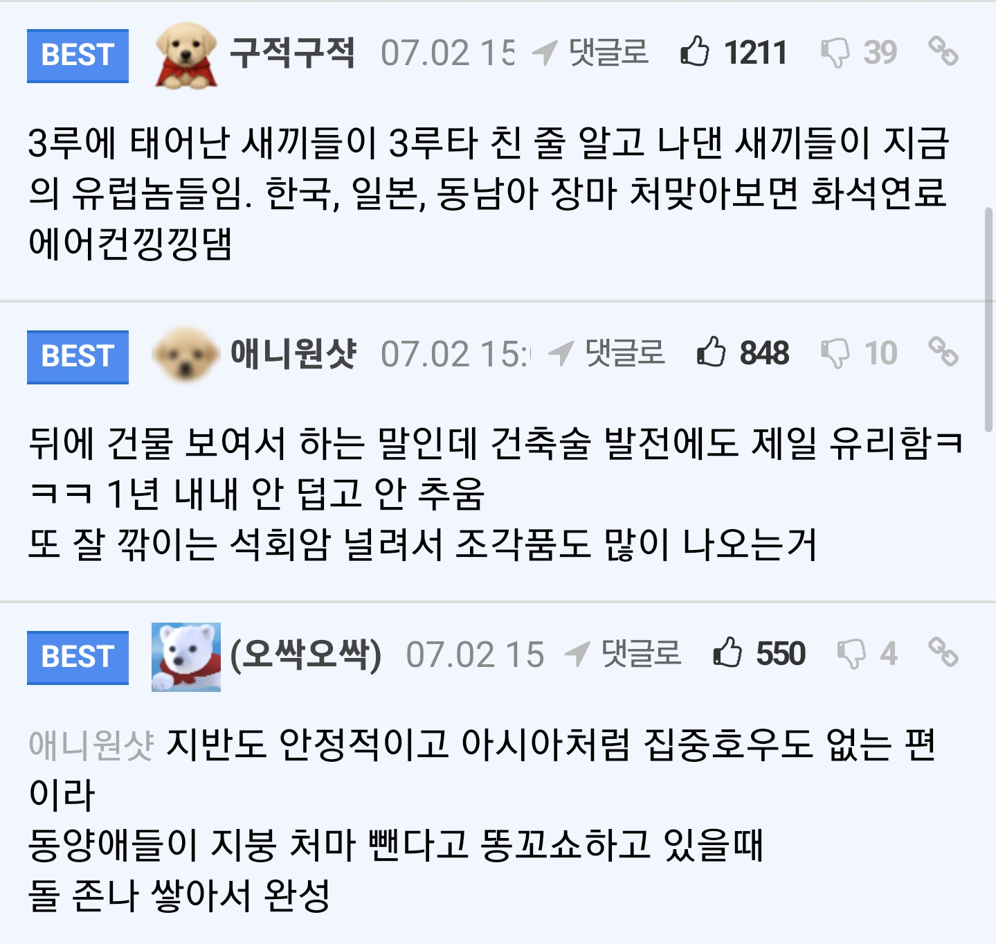 유럽 애들이 옷 잘 입는다는 기후빨이라는 펨붕이