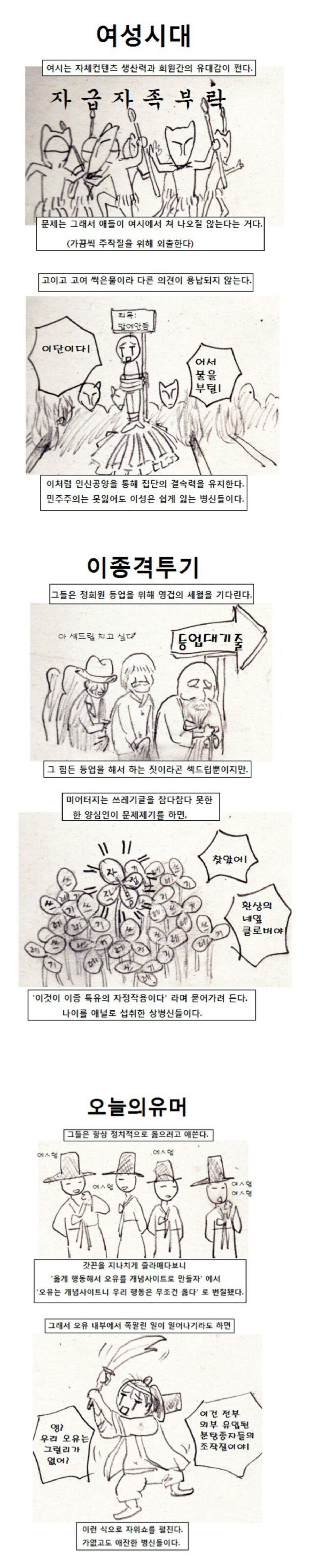 10년 전에 화제였다는 당시 인터넷 대형 커뮤들 모두까기 만화.jpg