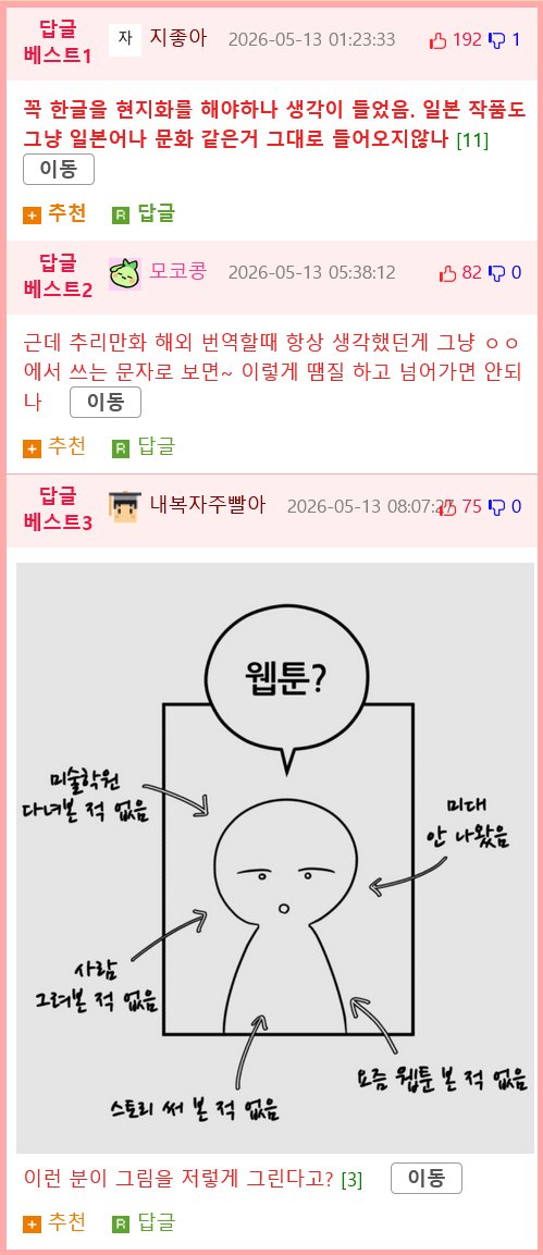 한국에서 퇴짜맞고 일본에서 상탄 베도웹툰 최신근황.Manhwa